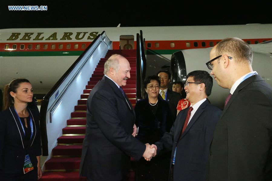 (BRF)CHINA-BELT AND ROAD FORUM-BELARUSIAN PRESIDENT-ARRIVAL (CN)