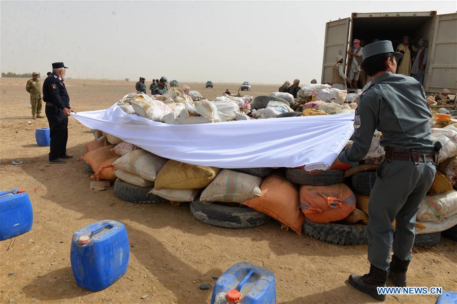 AFGHANISTAN-KANDAHAR-BURNING SEIZED DRUG