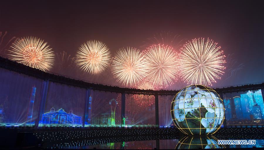 (SCO SUMMIT) CHINA-QINGDAO-SCO-LIGHTS-FIREWORKS-SHOW (CN)