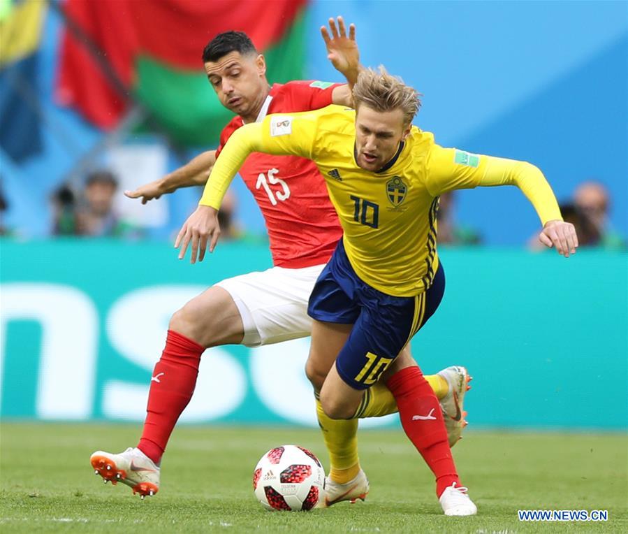 (SP)RUSSIA-SAINT PETERSBURG-2018 WORLD CUP-ROUND OF 16-SWITZERLAND VS SWEDEN