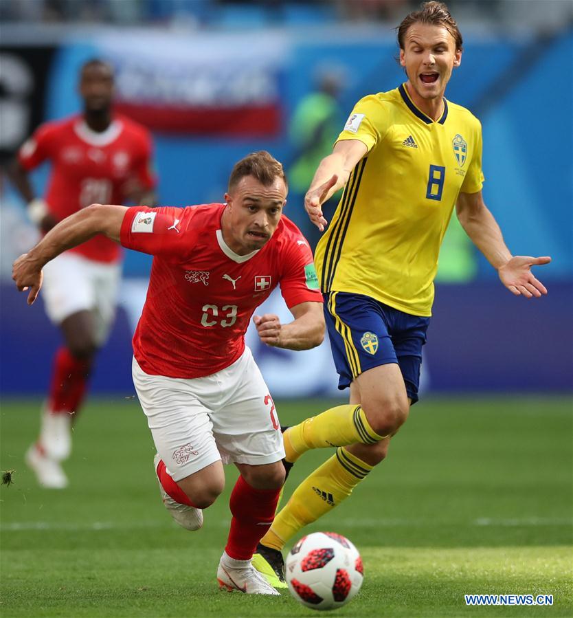 (SP)RUSSIA-SAINT PETERSBURG-2018 WORLD CUP-ROUND OF 16-SWITZERLAND VS SWEDEN