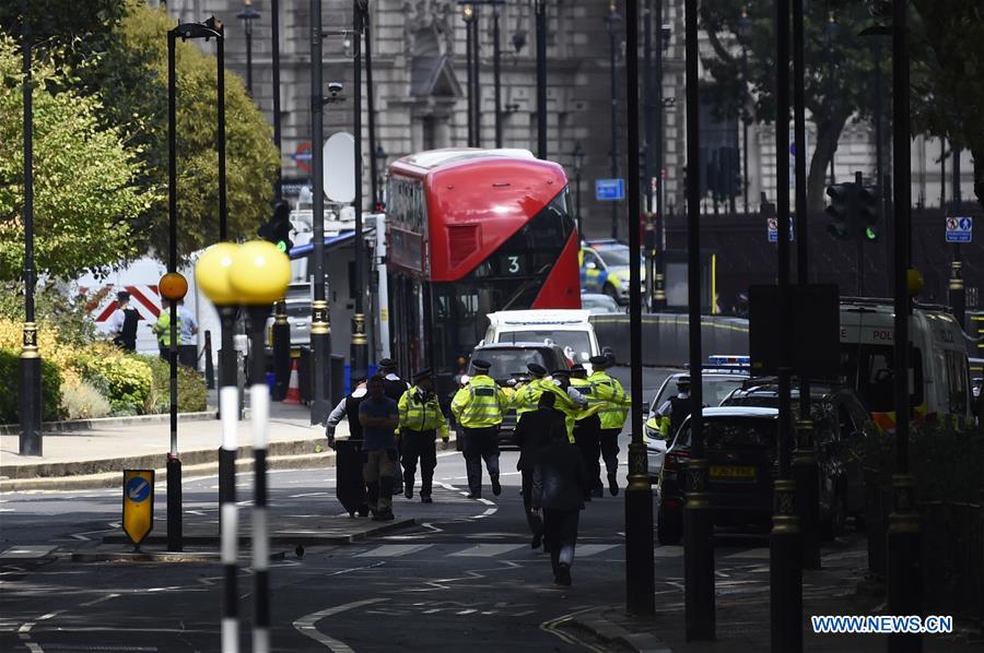 BRITAIN-LONDON-PARLIAMENT-CAR CRASH