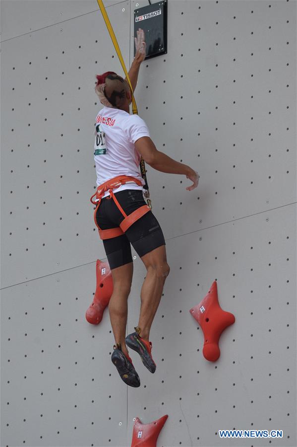 (SP)INDONESIA-PALEMBANG-ASIAN GAMES-SPORT CLIMBING-MEN'S SPEED-QUARTERFINAL