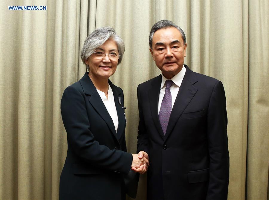 UN-CHINA-WANG YI-SOUTH KOREA-FM-MEETING