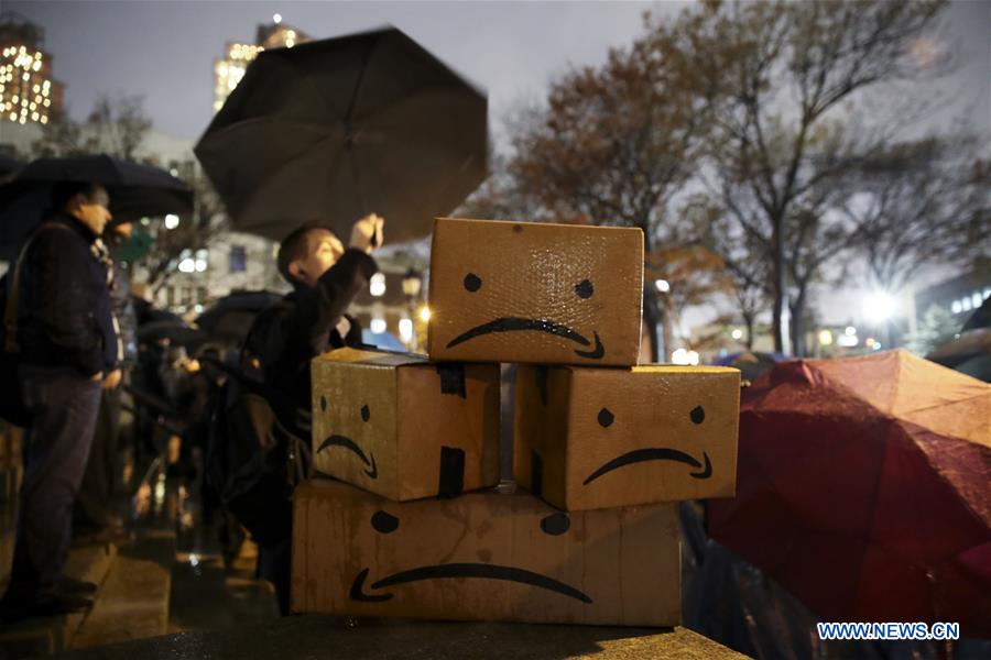 U.S.-NEW YORK-AMAZON-HEADQUARTERS-PROTEST