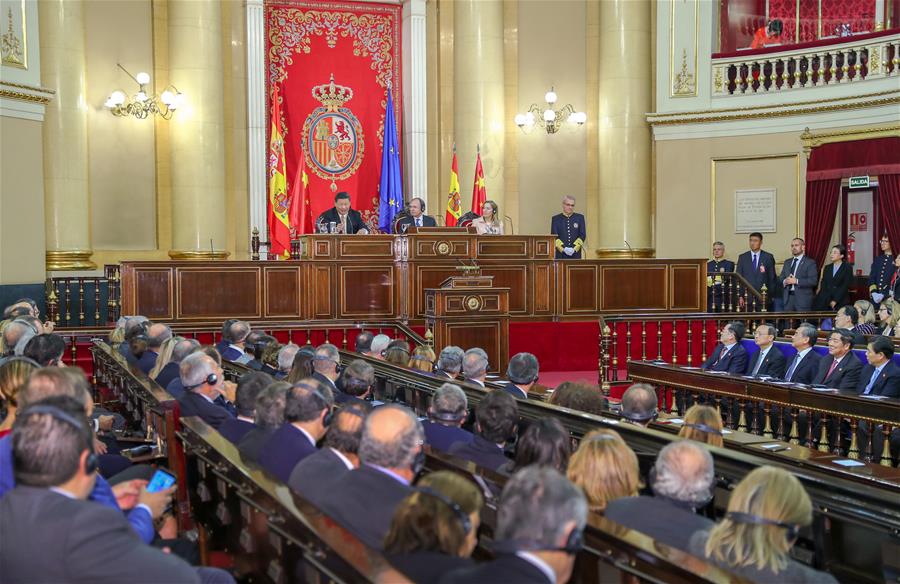 SPAIN-MADRID-XI JINPING-PARLIAMENT-SPEECH