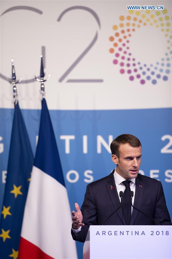 ARGENTINA-BUENOS AIRES-G20 SUMMIT-FRANCE-PRESIDENT-PRESS CONFERENCE