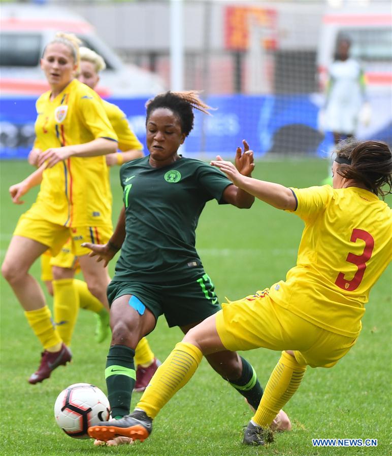 (SP)CHINA-WUHUA-FOOTBALL-WOMEN-ROMANIA VS NIGERIA