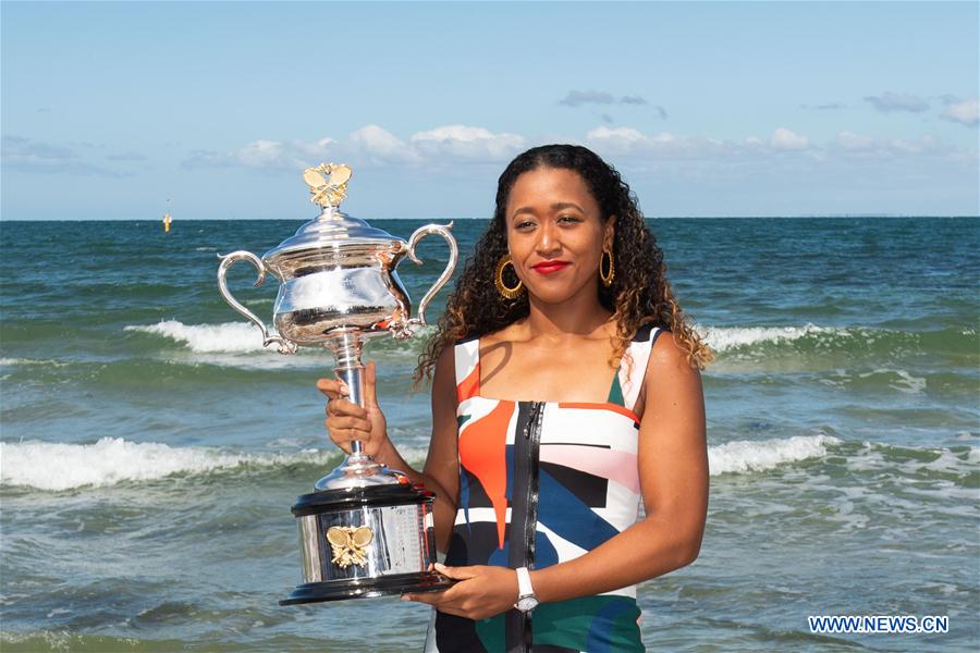 (SP)AUSTRALIA-MELBOURNE-TENNIS-AUSTRALIAN OPEN-NAOMI OSAKA-TROPHY