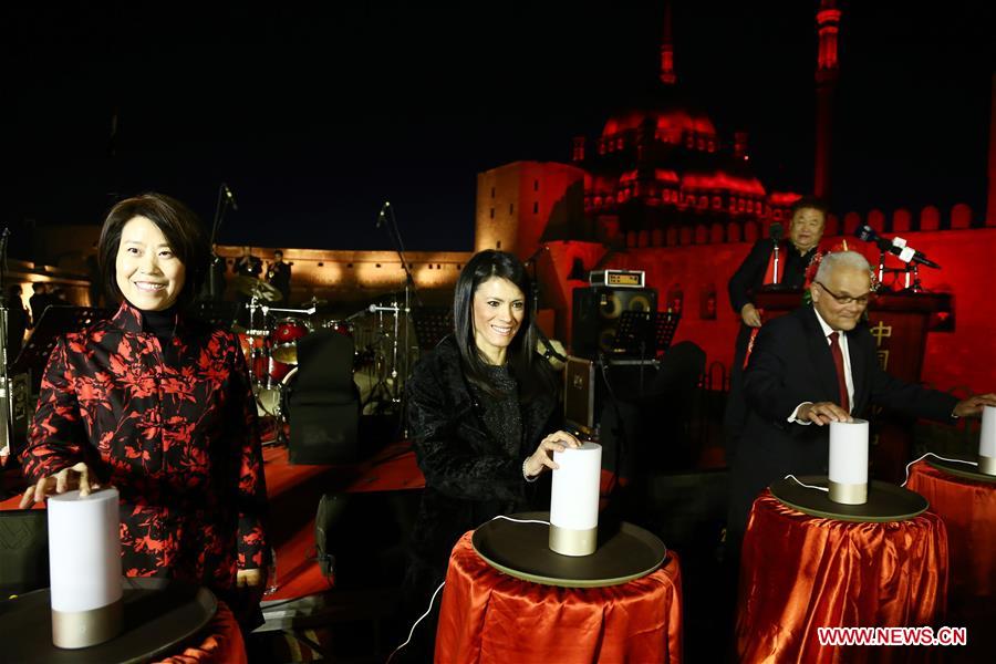 EGYPT-CAIRO-LIGHTING CEREMONY-CHINESE SPRING FESTIVAL-CELEBRATION