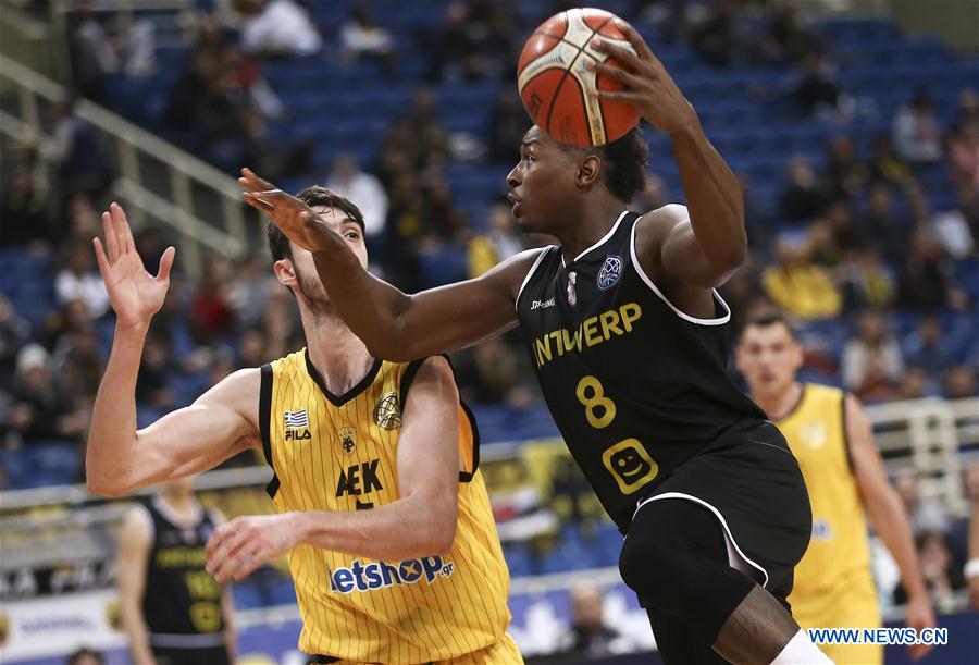 (SP)GREECE-ATHENS-BASKETBALL-CHAMPIONS LEAGUE-AEK VS TELENET GIANT ANTWERP