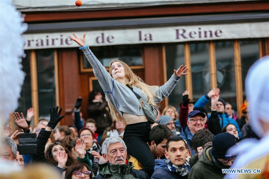 BELGIUM-BINCHE-CARNIVAL-PARADE