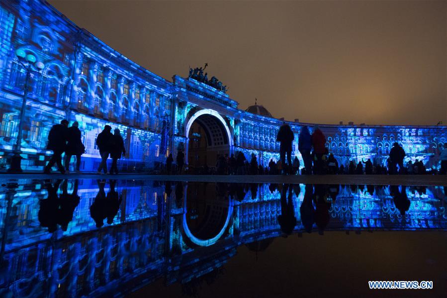 RUSSIA-ST. PETERSBURG-LIGHT SHOW