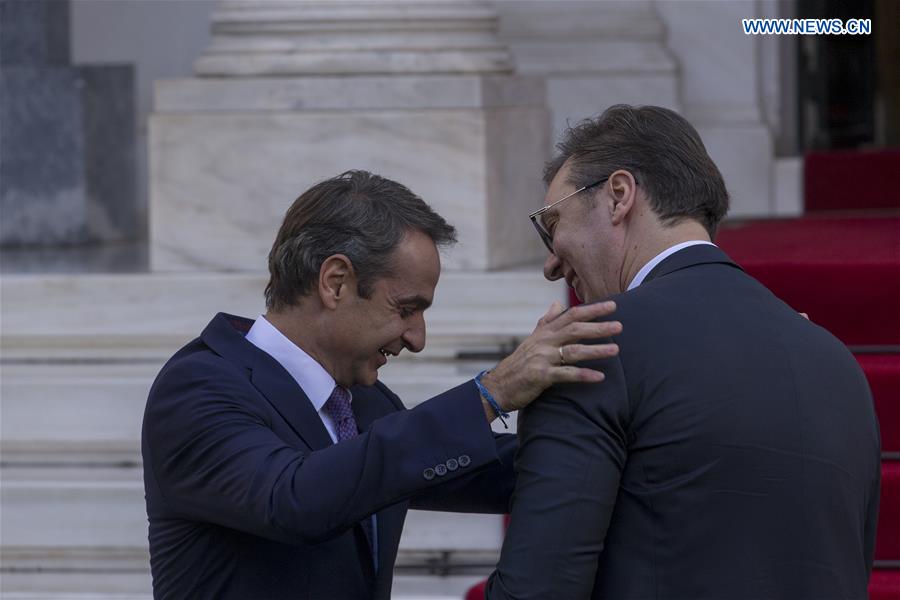 GREECE-ATHENS-MITSOTAKIS-SERBIA-VUCIC-MEETING