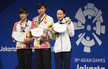 Wang Jianjiahe claims title of women's 400m freestyle final of swimming at Asiad