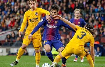 FC Barcelona beats Atletico Madrid 1-0 at Spanish league soccer match